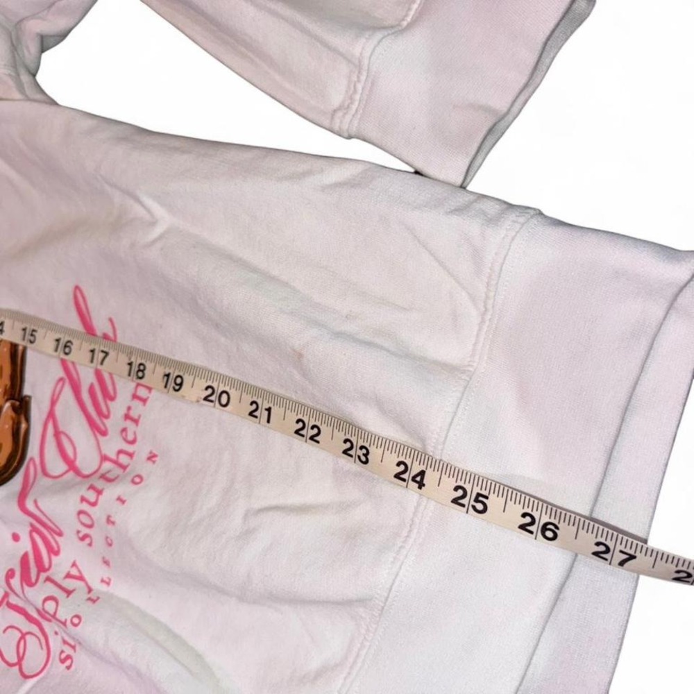 BOOTS&BOWS WHITE/PINK GOLD GLITTER COUNTRY WESTERN SWEATSHIRT‎ LADIES MEDIUM - Picture 7 of 8